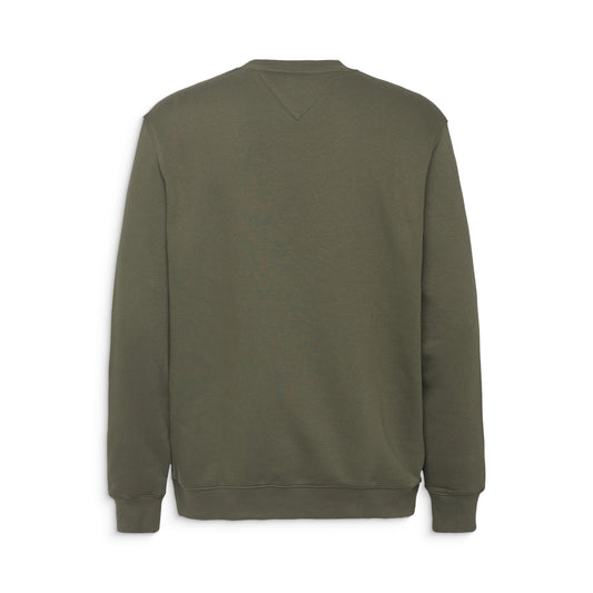Tommy Jeans Reg S Flag Crew Fatigue Green  - DM0DM20741M12