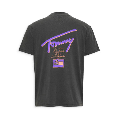 Tommy Jeans Relaxed Faded Graphic Logo Tee Black  - DM0DM20768BDS