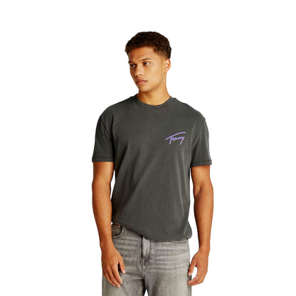 Tommy Jeans Relaxed Faded Graphic Logo Tee Black  - DM0DM20768BDS