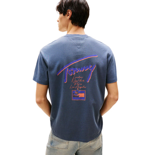 Tommy Jeans Relaxed Faded Graphic Logo Tee Dark Night Navy  - DM0DM20768C1G