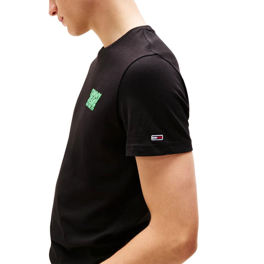 Tommy Jeans Slim Bubble Print Tee Black  - DM0DM21863BDS