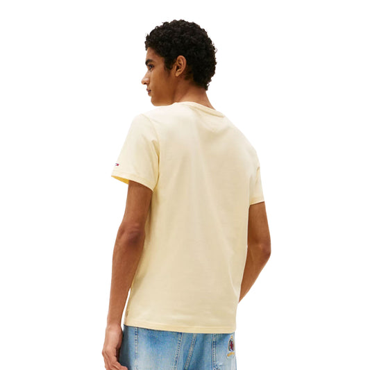 Tommy Jeans Slim Bubble Print Tee Custard Cream  - DM0DM21863ZGA