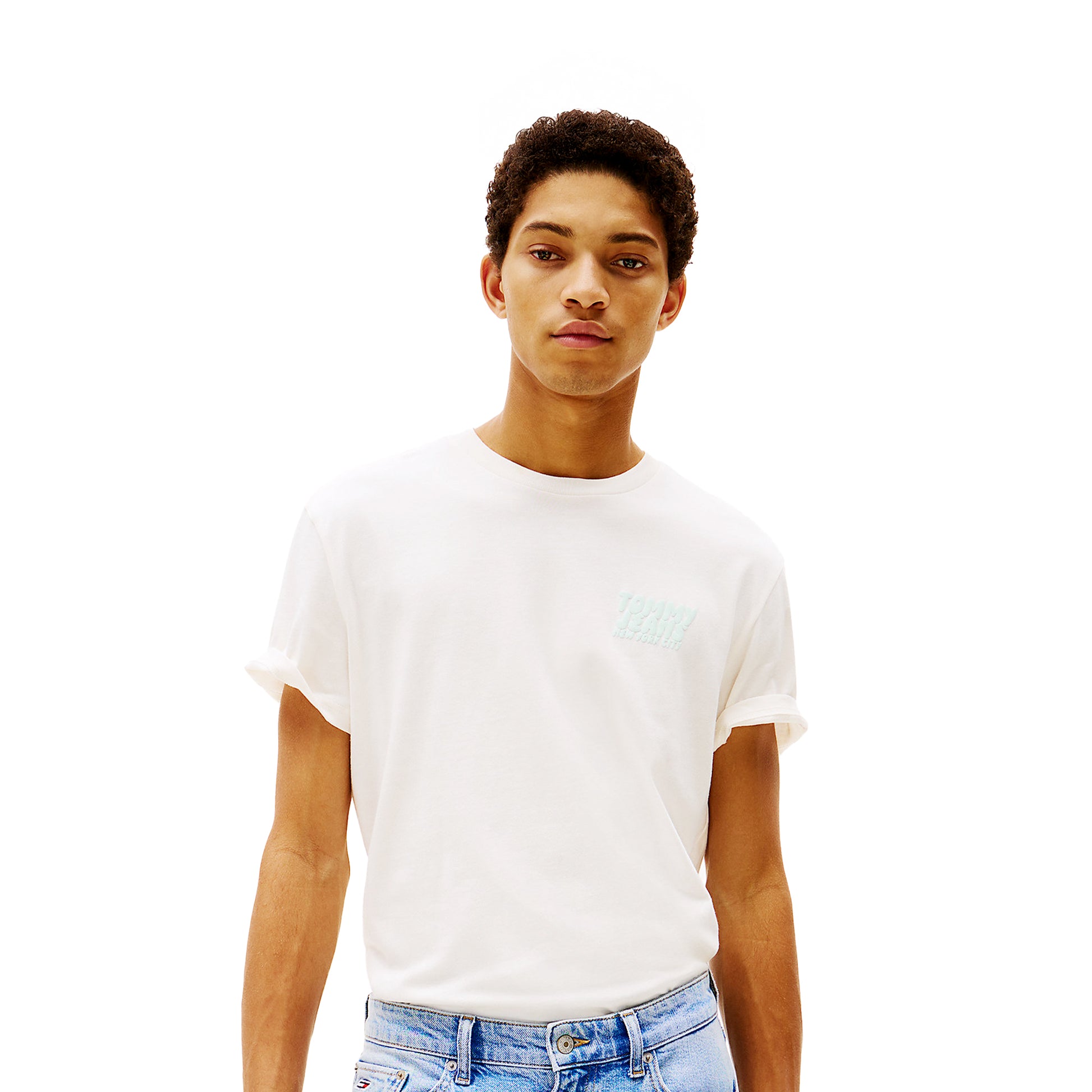 Tommy Jeans Bubble Logo Back Graphic T-Shirt White  - DM0DM21864YBH