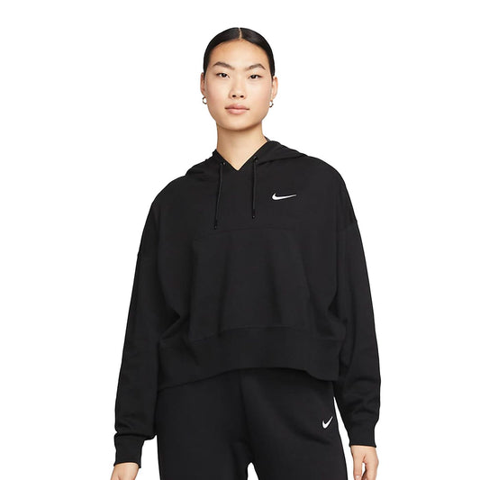 Nike W Oversized Jersey Pullover Hoodie Black/White  - DM6417-010