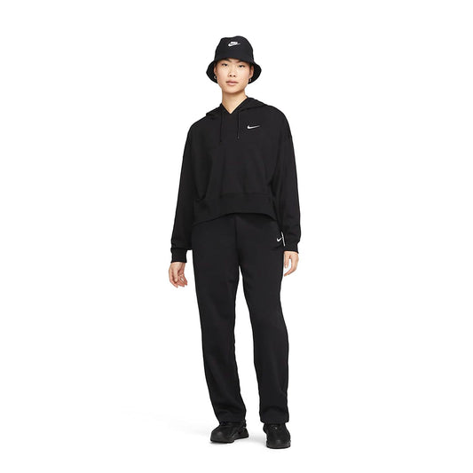 Nike W Oversized Jersey Pullover Hoodie Black/White  - DM6417-010
