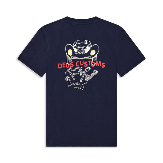 Deus Ex Machina Specter Workshop Tee Azure Navy  - DMF241540B-AZN