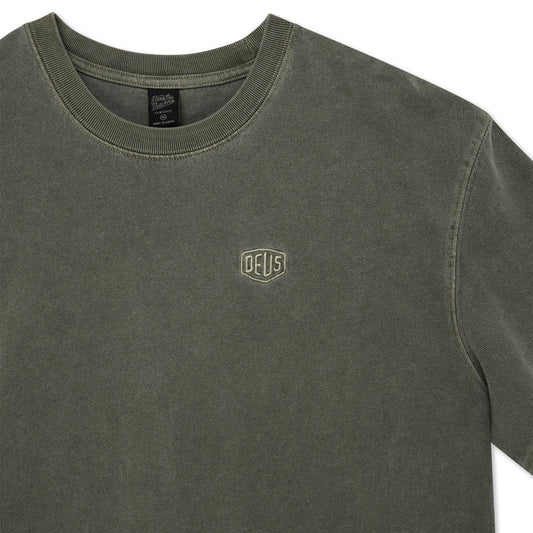 Deus Ex Machina Shield Garment Dyed Tee Cypress Green  - DMF251462-CYP