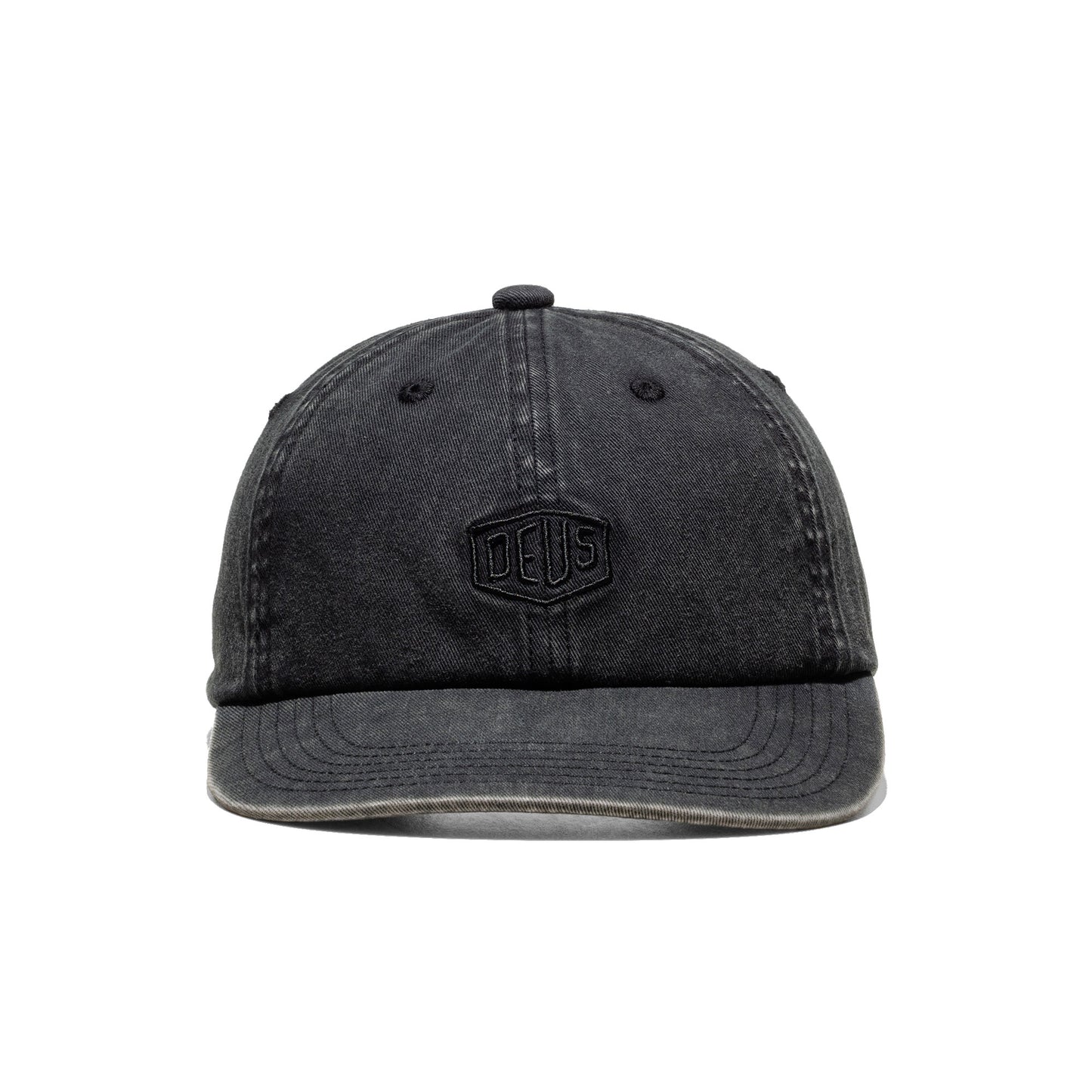 Deus Ex Machina Shield Garment Dyed Dad Cap Black  - DMF257382-BLK