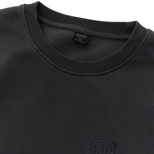 Deus Ex Machina Shield Garment Dyed Crew Black  - DMF258460-BLK