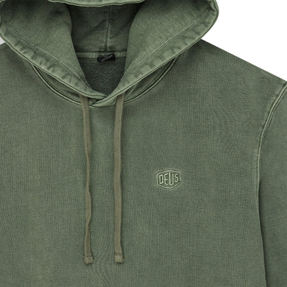 Deus Ex Machina Shield Garment Dyed Hoodie Cypress Green  - DMF258461-CYP