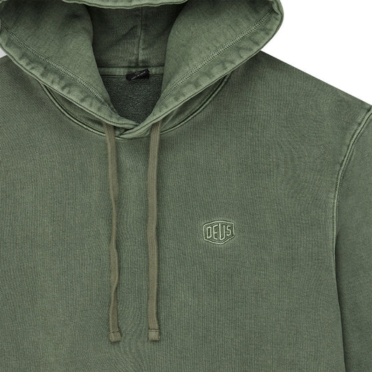 Deus Ex Machina Shield Garment Dyed Hoodie Cypress Green  - DMF258461-CYP