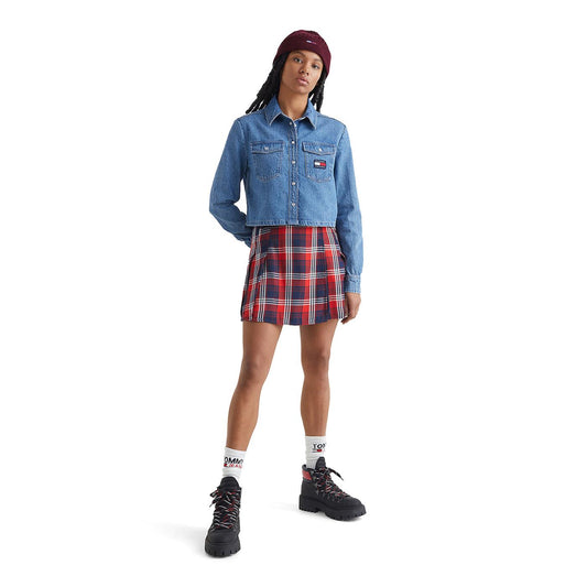 Tommy Jeans Cropped Denim Shirt Denim Medium  - DW0DW145531A5
