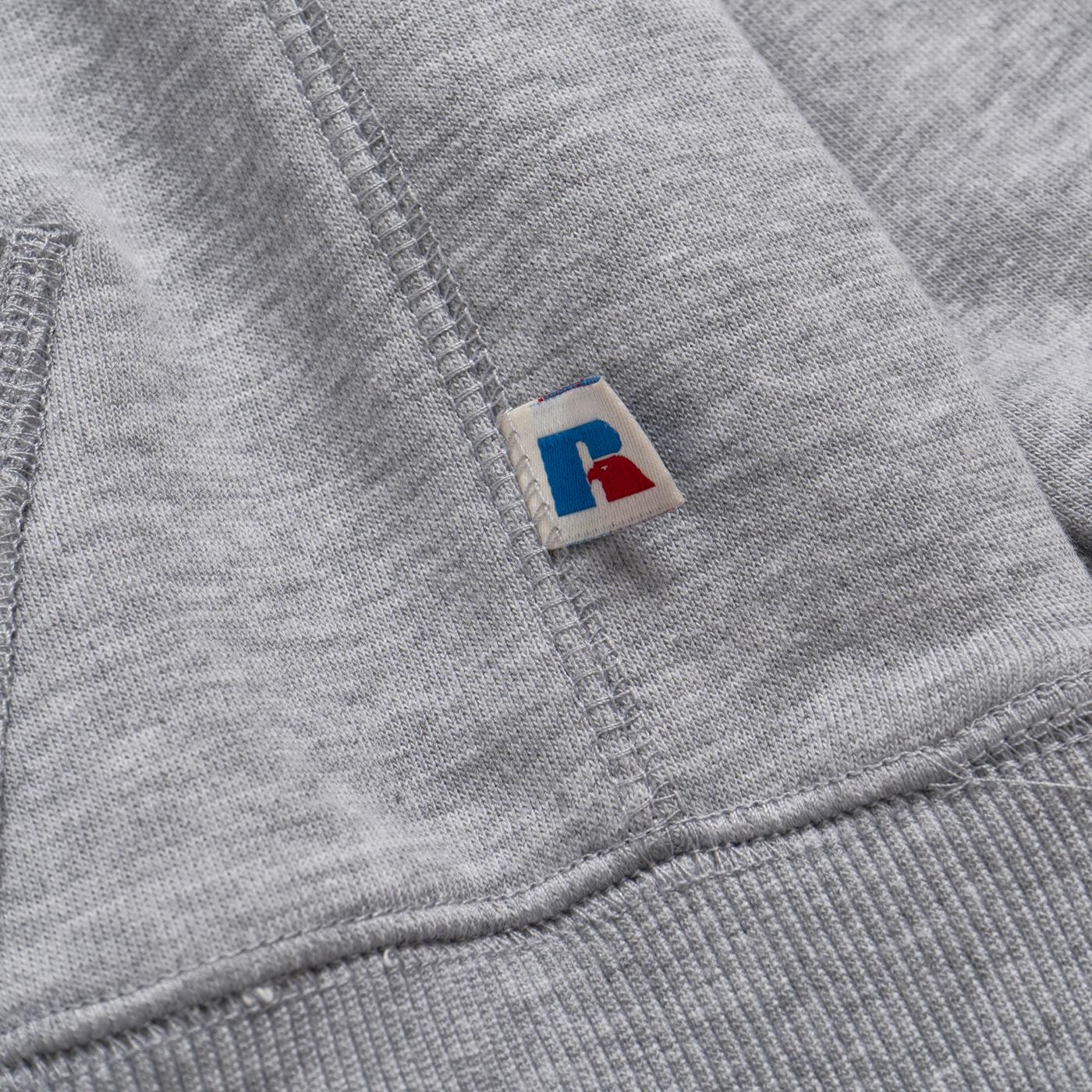 Russell Athletic Iconic Hoody Sweatshirt New Grey Marl  - E36061-091