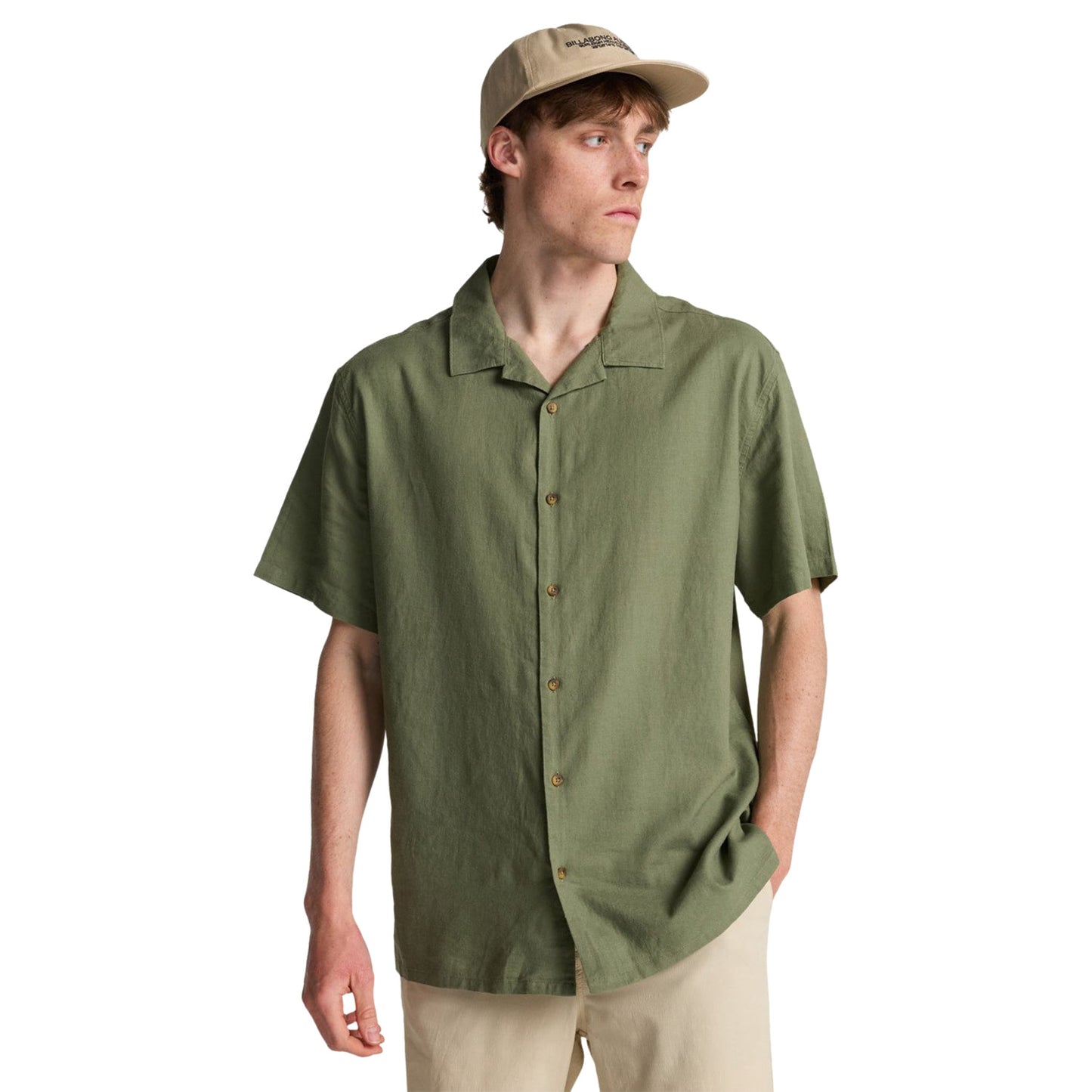 Billabong Vacay Linen S/S Shirt Moss Green  - EBYWT03030-GLW0