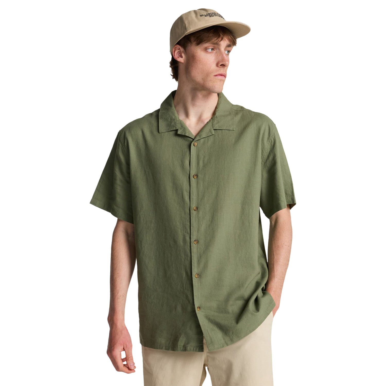 Billabong Vacay Linen S/S Shirt Moss Green  - EBYWT03030-GLW0