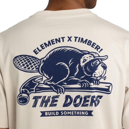 Element Timber Builder T-Shirt Oat Milk  - ELYZT00518-TEG0