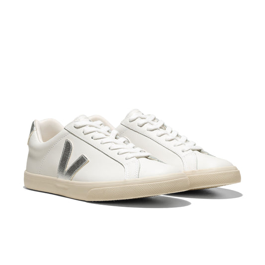 Veja Esplar Logo Leather White/Silver  - EO0203883