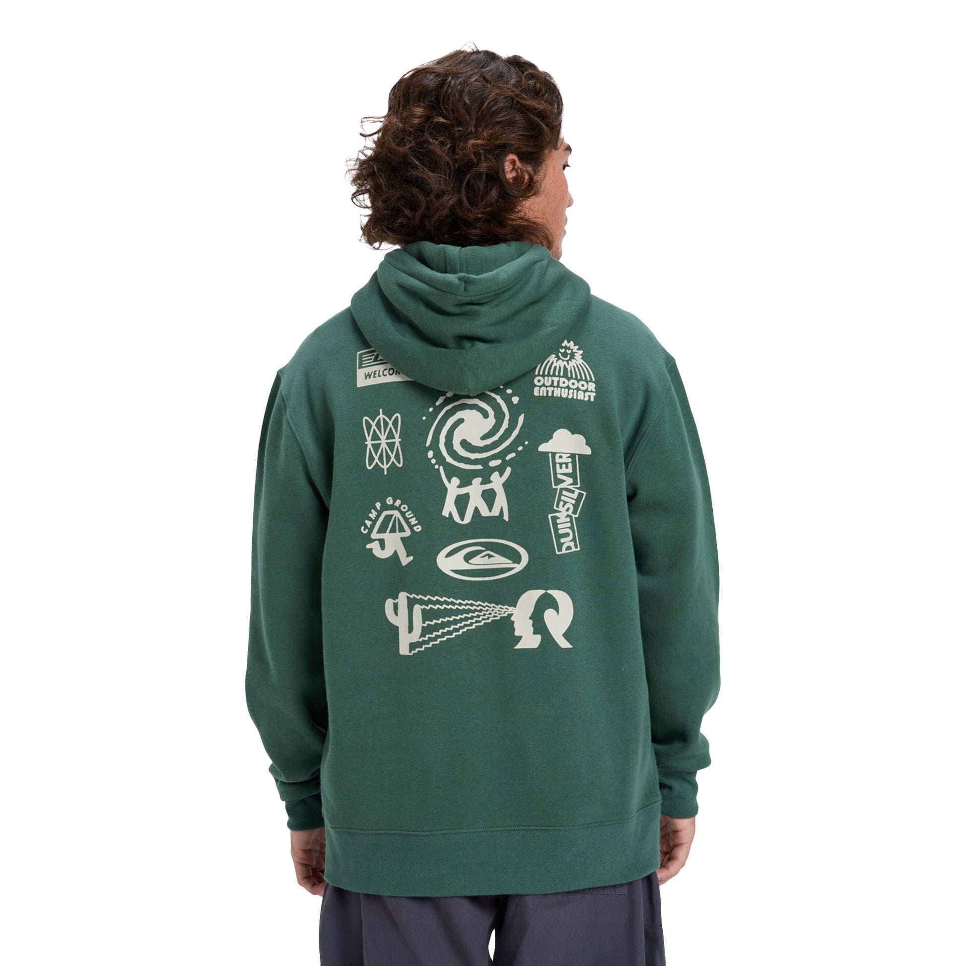 Quiksilver Salt Water Graphic Hood Trekking Green  - EQYFT05126-TKR