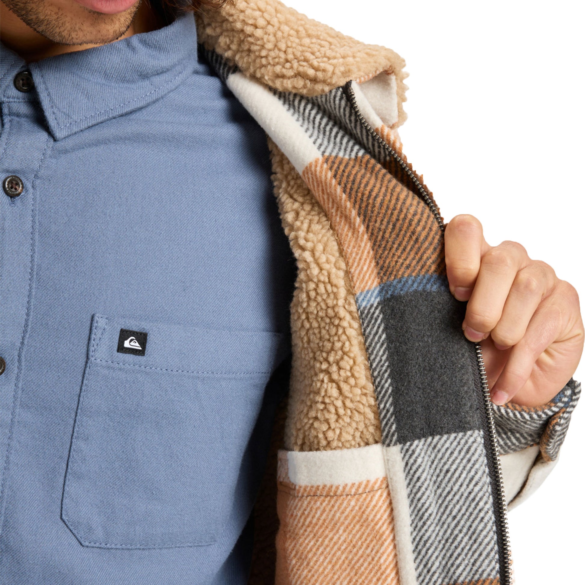 Quiksilver DNA Sherpa Jacket Almond Sherpa Harrington  - EQYJK04201-CMD1