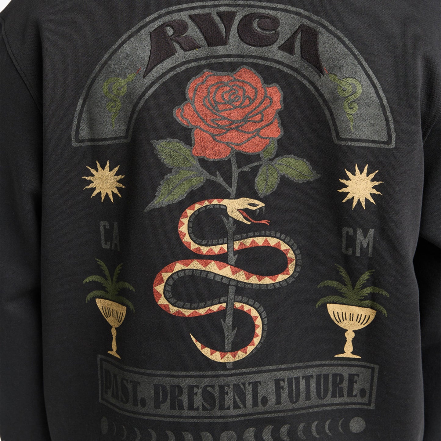 RVCA Roses Poster Hoodie Black  - EVYSF00135-BLK
