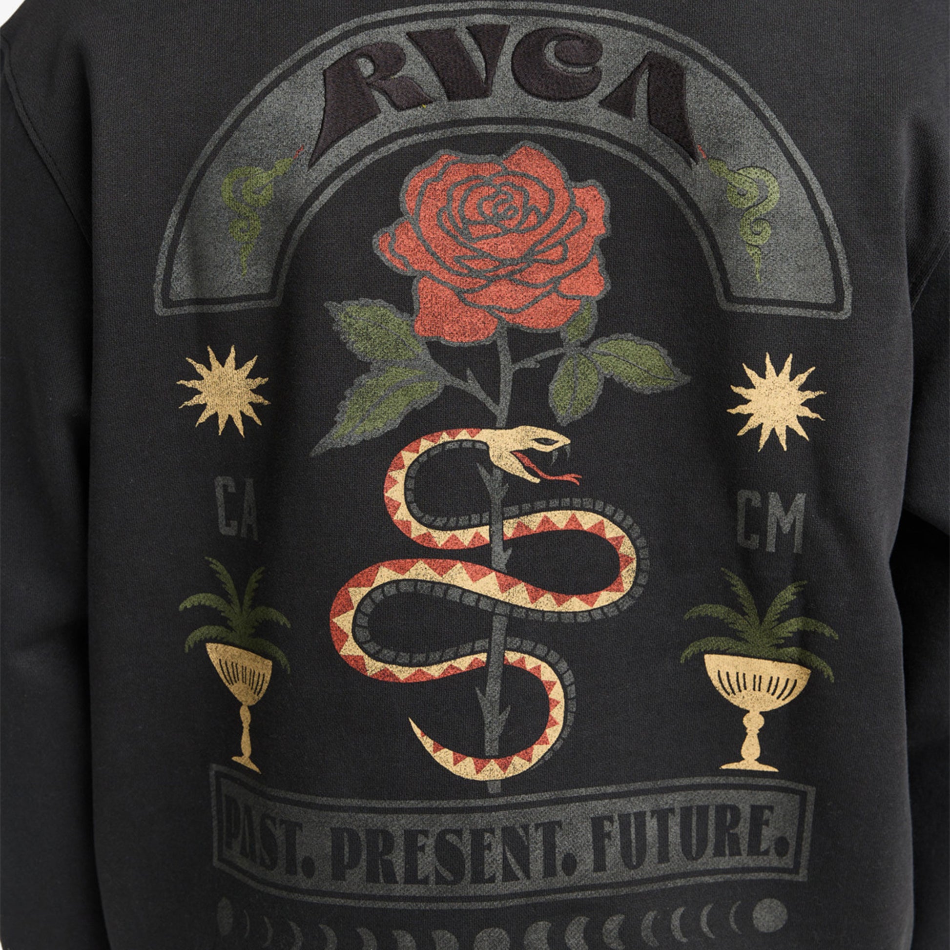 RVCA Roses Poster Hoodie Black  - EVYSF00135-BLK