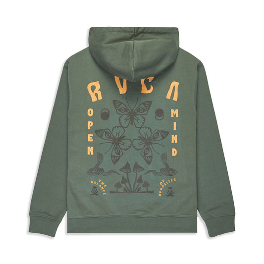RVCA Butterfly Poster Hoodie Balsam Green  - EVYSF00136-GNB0A