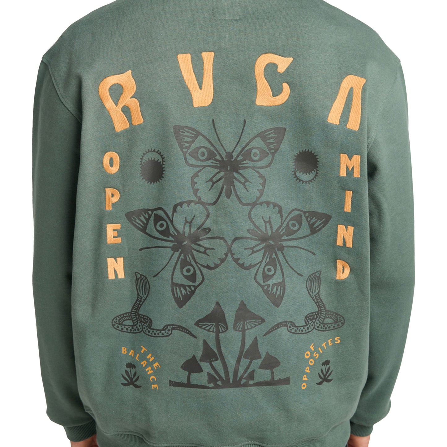 RVCA Butterfly Poster Hoodie Balsam Green  - EVYSF00136-GNB0A