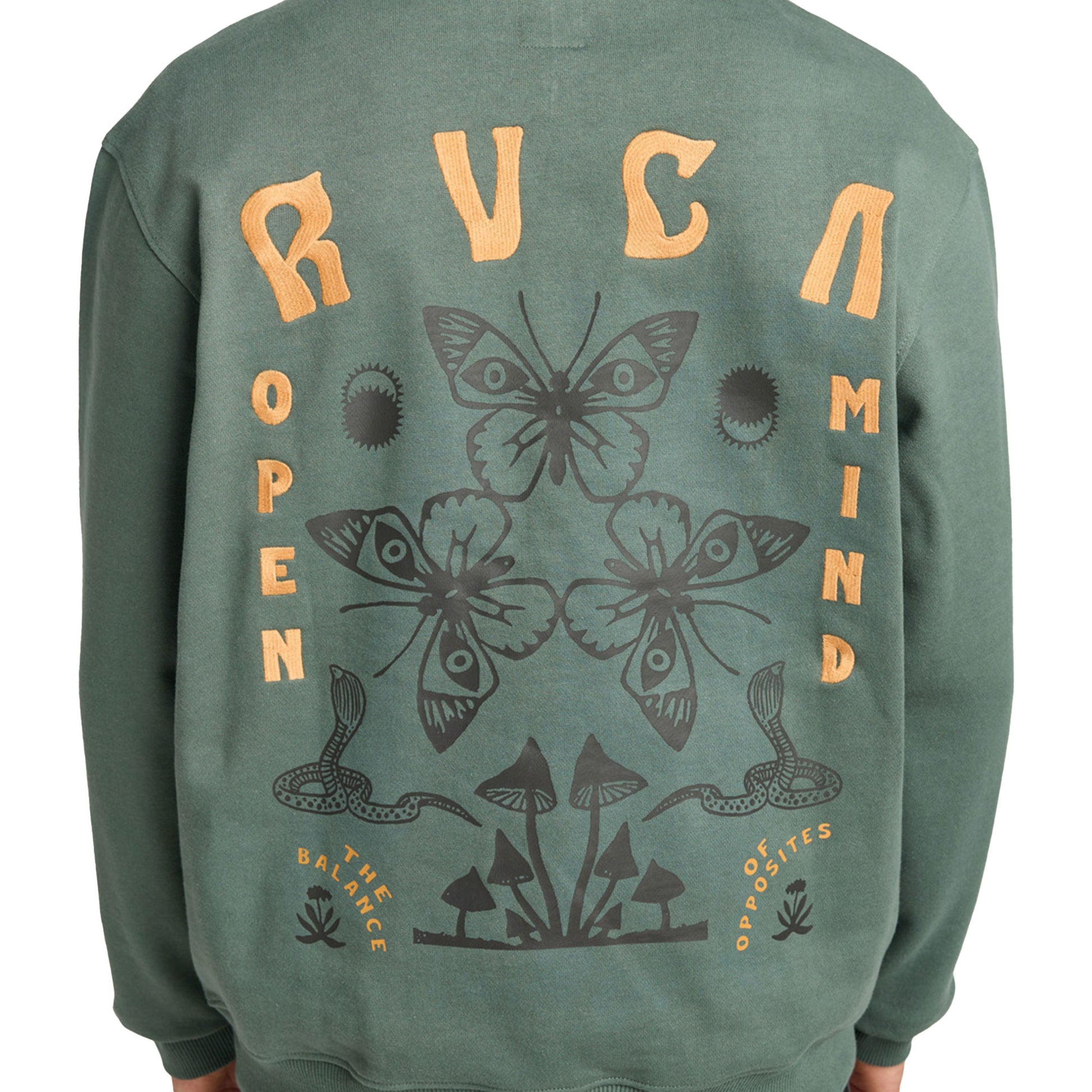 RVCA Butterfly Poster Hoodie Balsam Green  - EVYSF00136-GNB0A