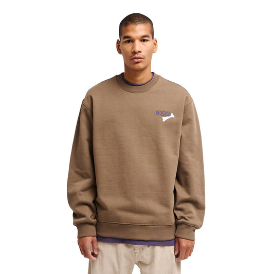RVCA Dalas Tiger Palm Crew Wood  - EVYSF00168-WOO