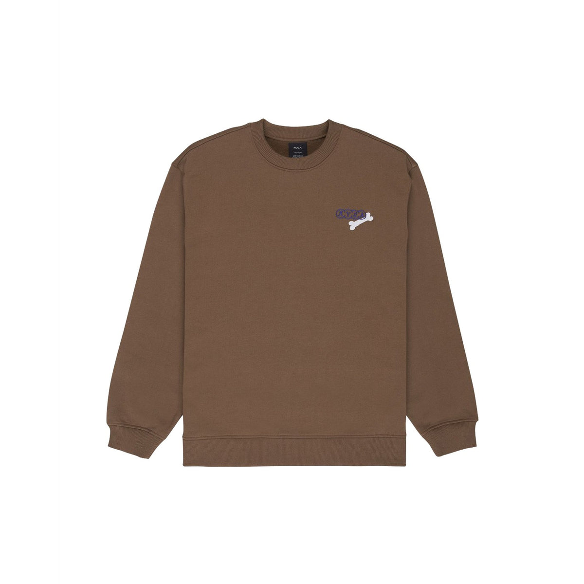 RVCA Dalas Tiger Palm Crew Wood  - EVYSF00168-WOO