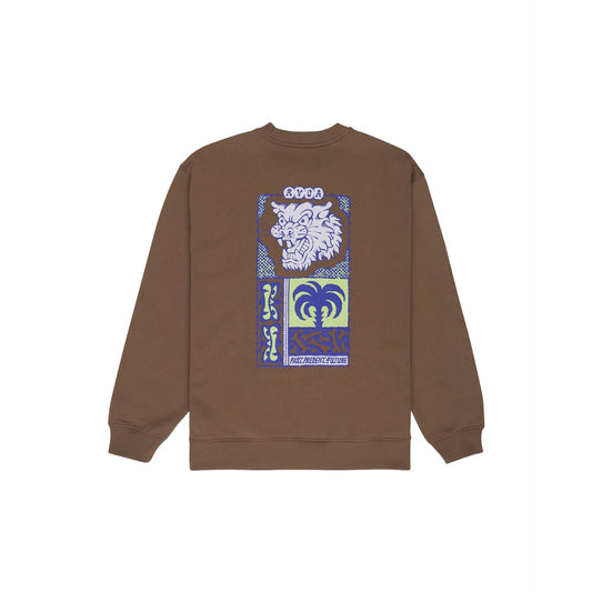 RVCA Dalas Tiger Palm Crew Wood  - EVYSF00168-WOO