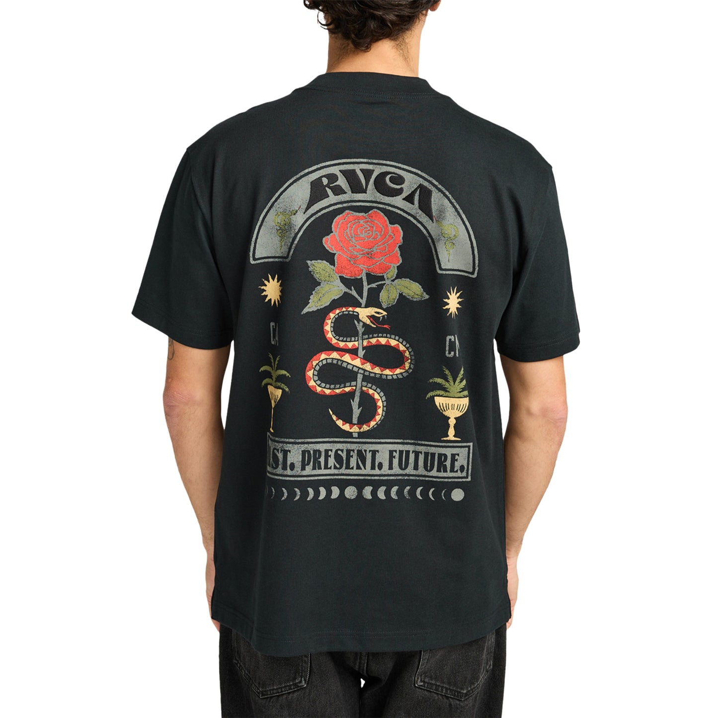 RVCA Roses Poster T-Shirt Black  - EVYZT00281-BLK