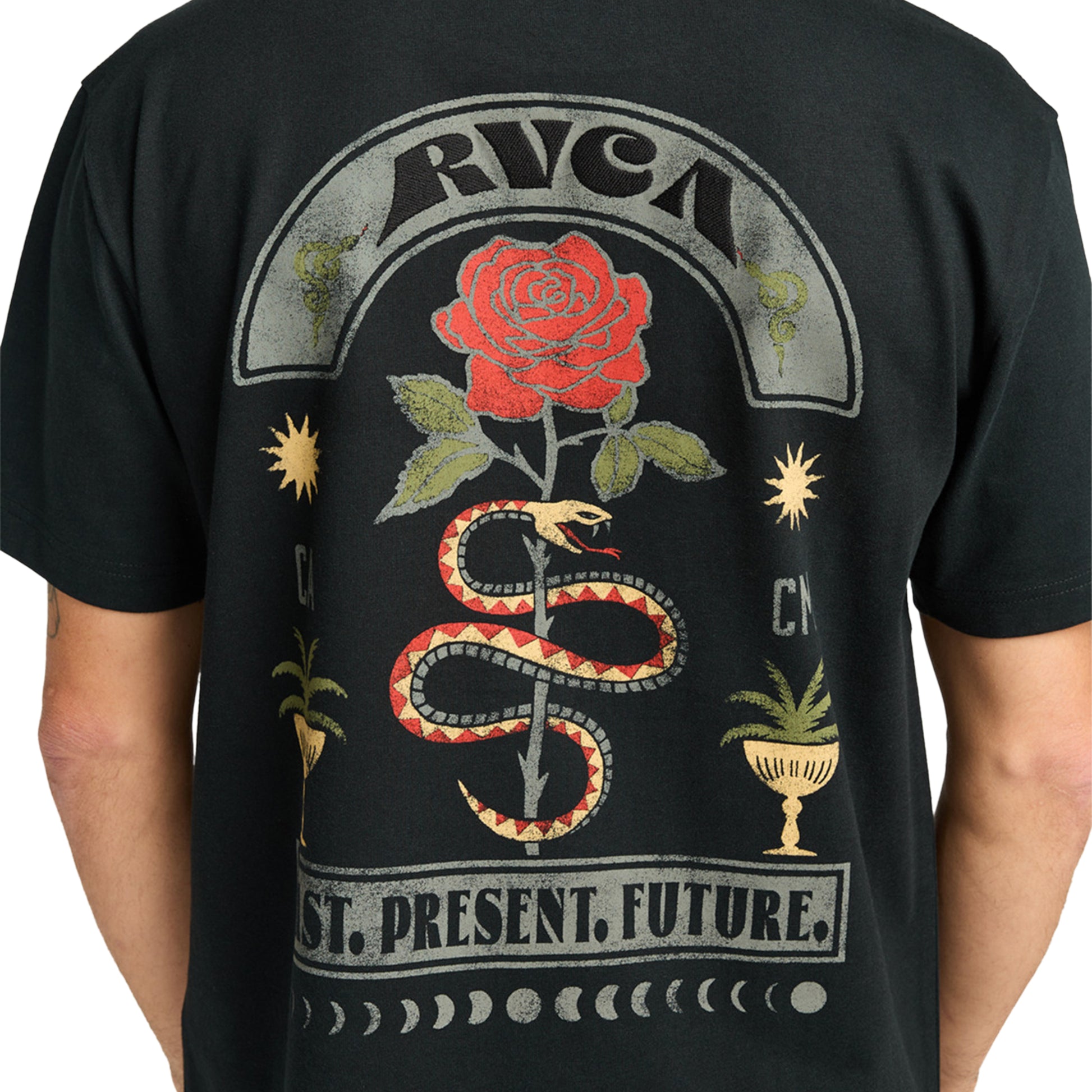 RVCA Roses Poster T-Shirt Black  - EVYZT00281-BLK