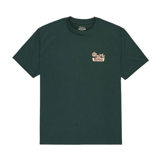 RVCA Rose Sign T-Shirt Hunter Green  - EVYZT00295-DGN