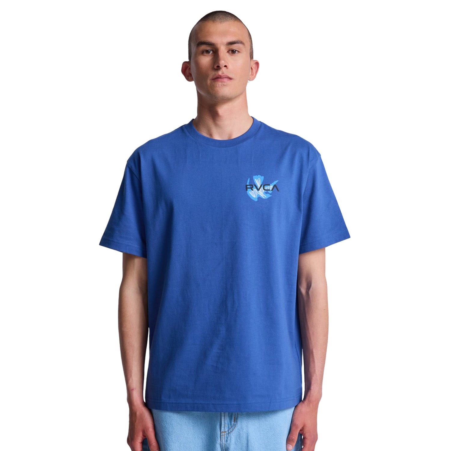RVCA Antonia Figueiredo Twin Tulips T-Shirt Indigo Blues  - EVYZT00309-BTK0