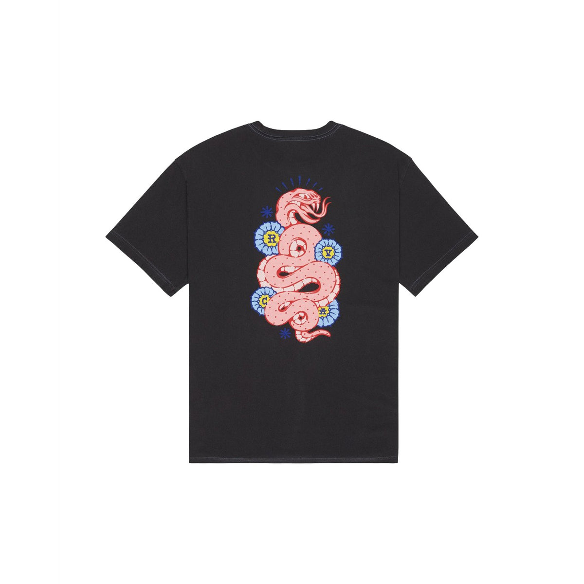 RVCA Dalas Snake Tee Washed Black  - EVYZT00372-KTA0