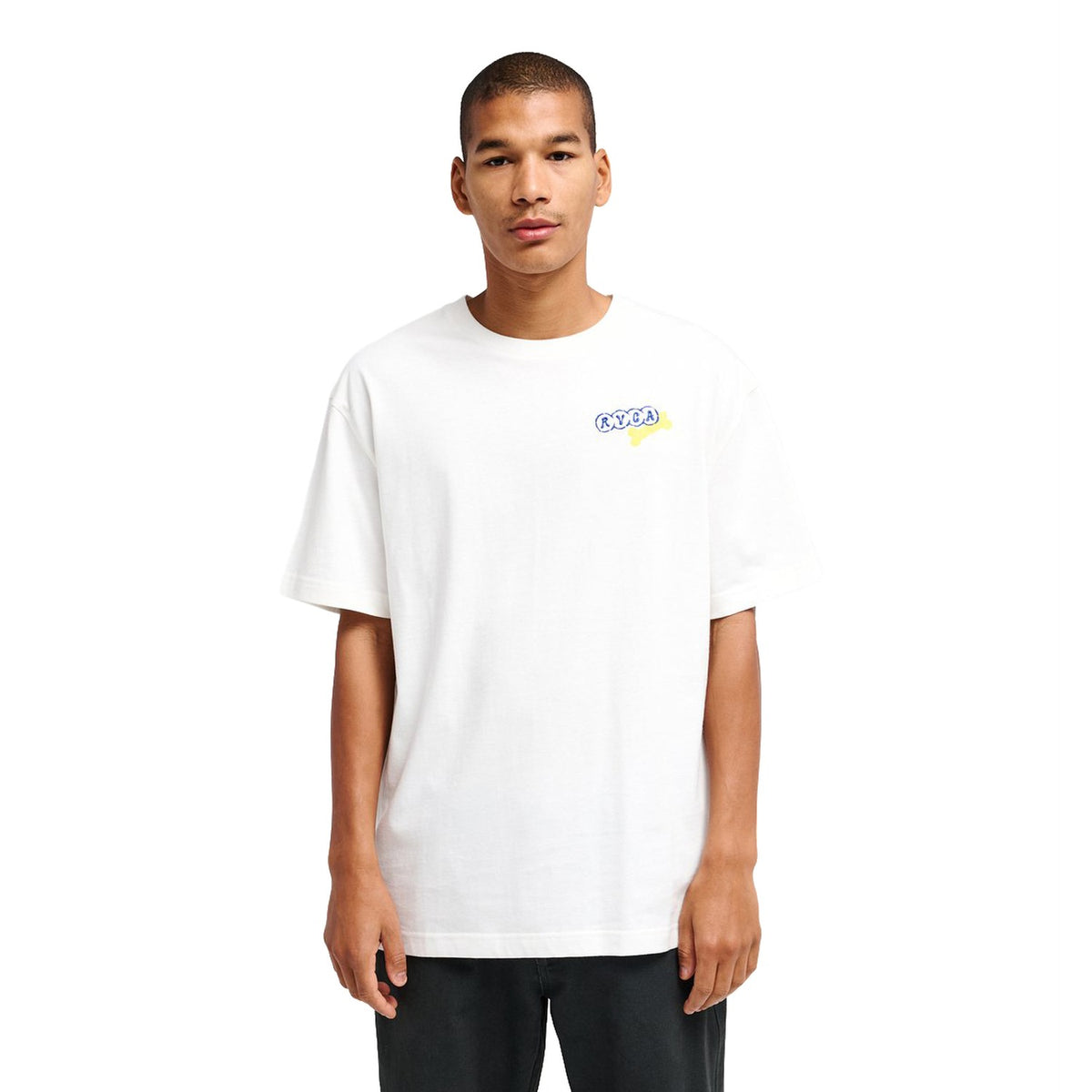 RVCA Dalas Tiger Palm Tee Antique White  - EVYZT00377-ANW