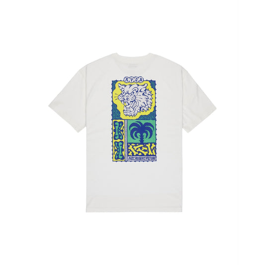RVCA Dalas Tiger Palm Tee Antique White  - EVYZT00377-ANW