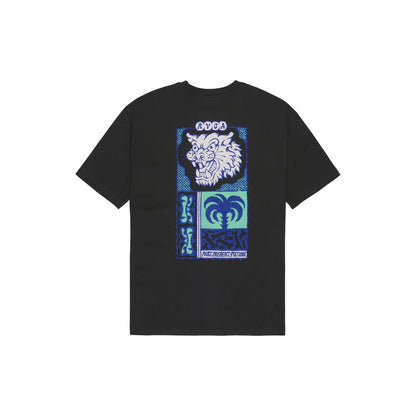 RVCA Dalas Tiger Palm Tee Pirate Black  - EVYZT00377-PTK