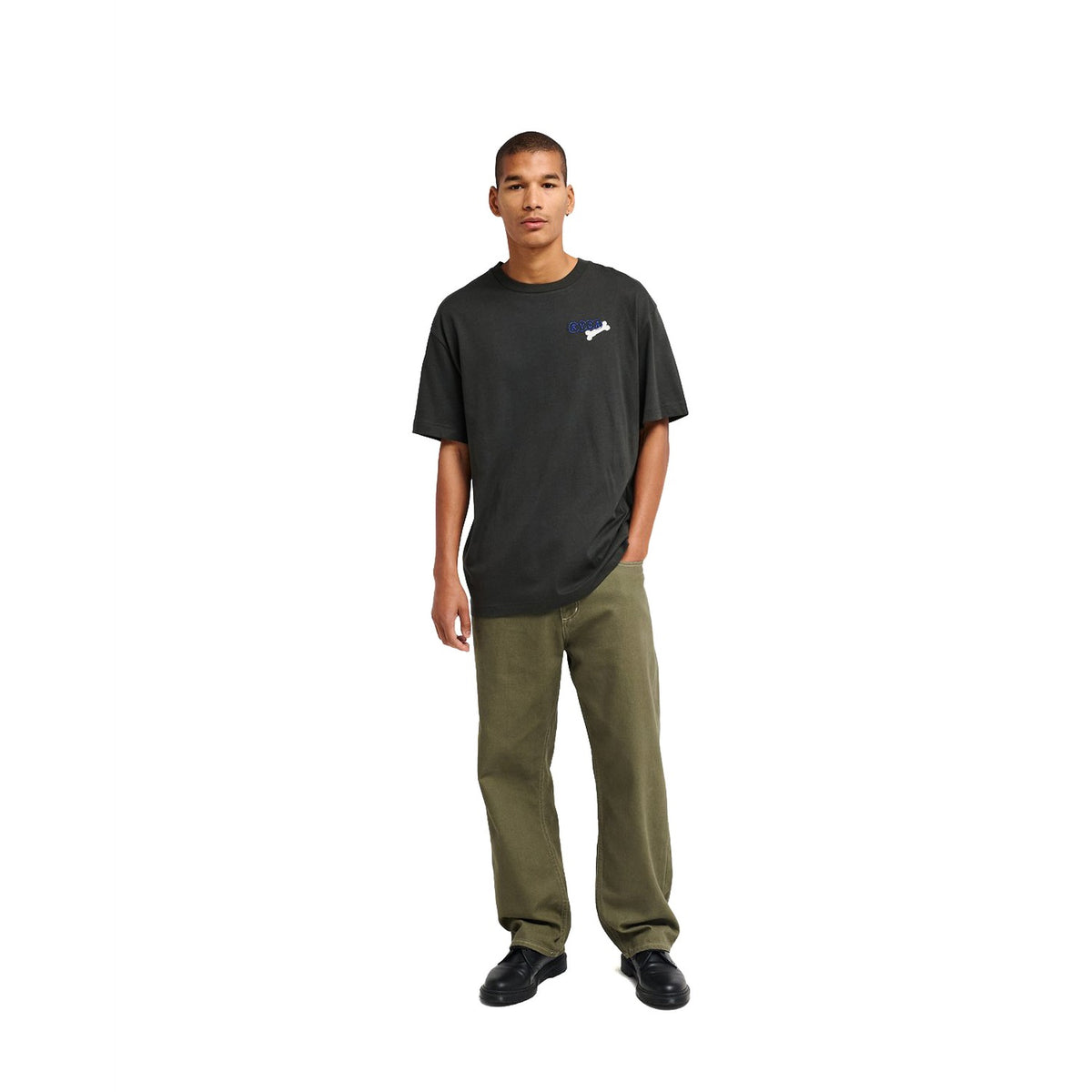 RVCA Dalas Tiger Palm Tee Pirate Black  - EVYZT00377-PTK