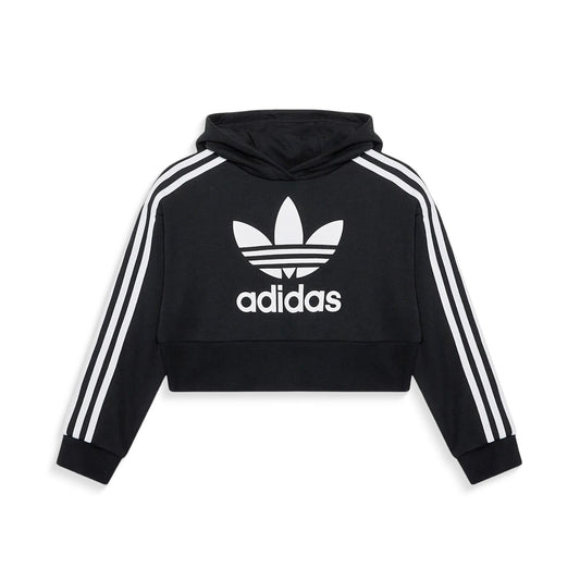 Adidas Originals Cropped Hoodie Black/White  - H32337