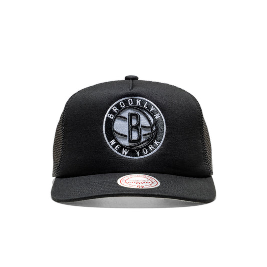 Mitchell & Ness Evergreen Trucker Hat Brooklyn Nets Black  - HT8032-BNEBLCK
