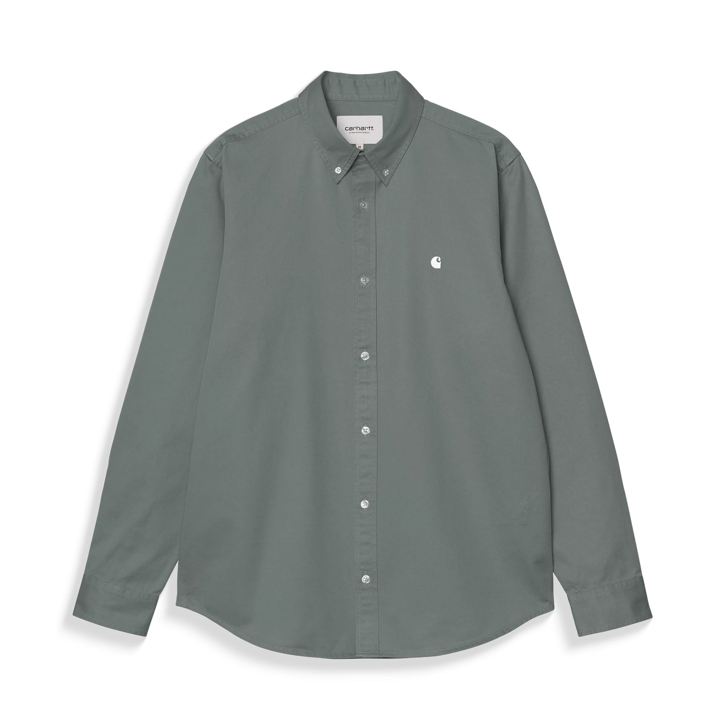 Carhartt WIP L/S Madison Shirt Velvet Green/White  - I0233393HLXX