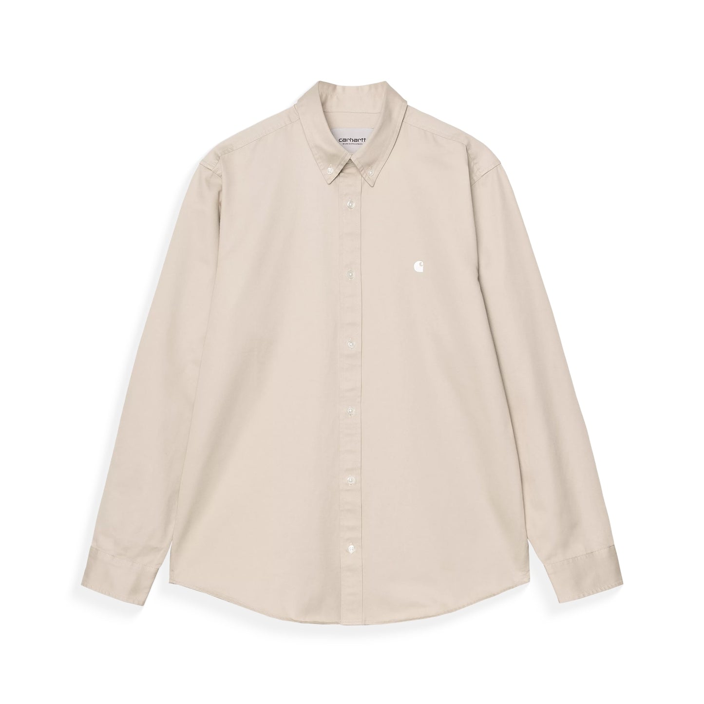 Carhartt WIP L/S Madison Shirt Stone/White  - I0233393M7XX