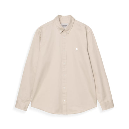 Carhartt WIP L/S Madison Shirt Stone/White  - I0233393M7XX