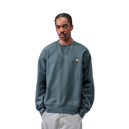 Carhartt WIP American Script Sweat Office Blue  - I0254753GBXX