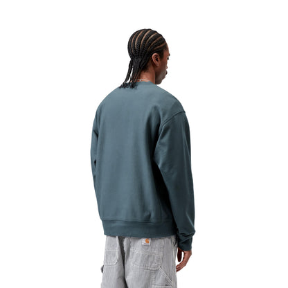 Carhartt WIP American Script Sweat Office Blue  - I0254753GBXX