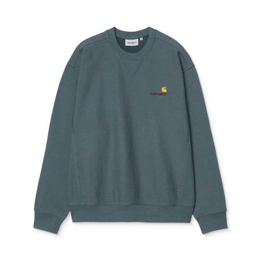 Carhartt WIP American Script Sweat Office Blue  - I0254753GBXX