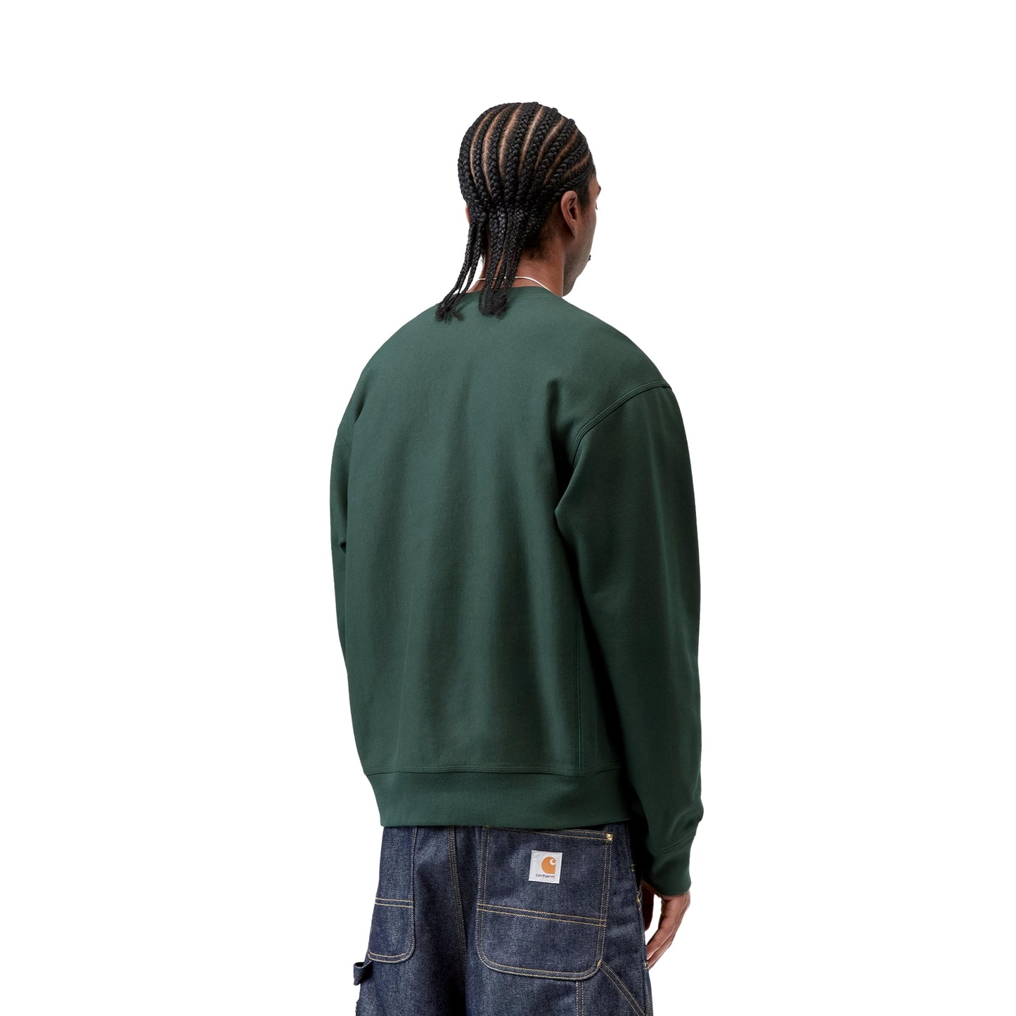 Carhartt WIP American Script Sweat Kale Green  - I0254753GHXX