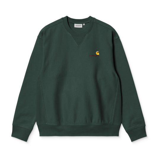 Carhartt WIP American Script Sweat Kale Green  - I0254753GHXX